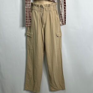 MP | C Y2K paper bag high waist pocketed cargo pants